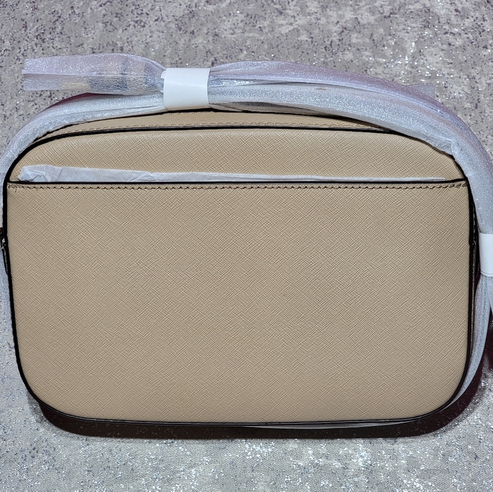 NWT Michael Kors Authentic Set Large Saffiano Leather Crossbody Bisque Bag - Picture 4 of 7